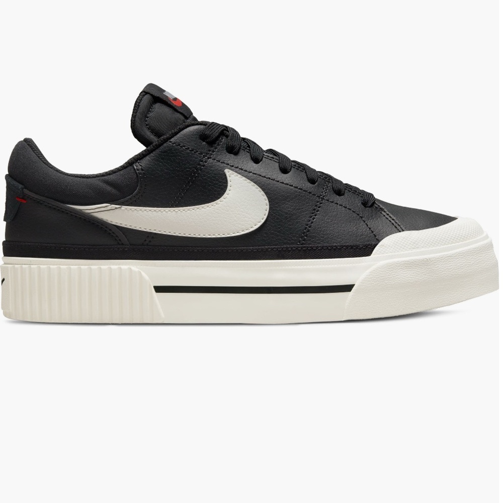 Nike Court Legacy Platform Black and White Sneakers - NWT